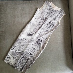 Zara B&W Collection Marble Tie-Dye Midi Dress